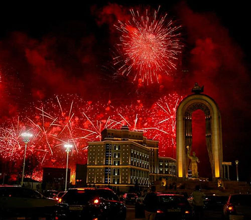 塔吉克斯坦28周年獨立日慶典焰火表演